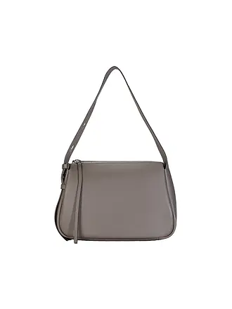 TORY BURCH | Ledertasche - Schultertasche | grau